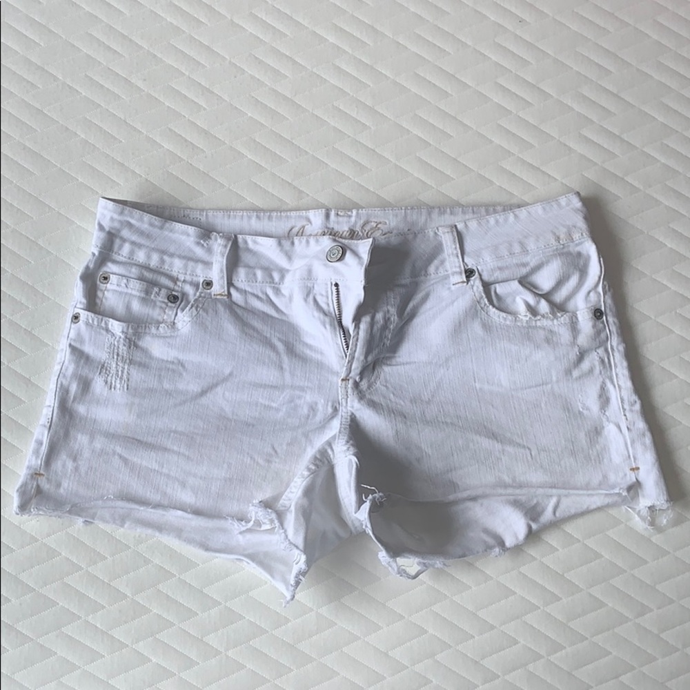 American Eagle white jean shorts